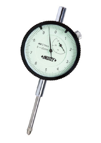 Dial Indicators - 0.1mm Resolution | Insize 2318 Series | Range 10mm / 20mm / 25mm / 30mm | Dial Reading 0-10mm |  Flat Back/Lug Back