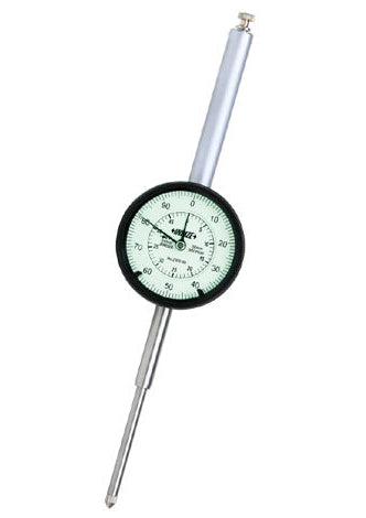Long Stroke Dial Indicators | Insize 2309 Series | Range 30mm / 50mm / 80mm / 100mm | Resolution 0.01mm | Dial Reading 0-100 | Flat Back / Lug Back