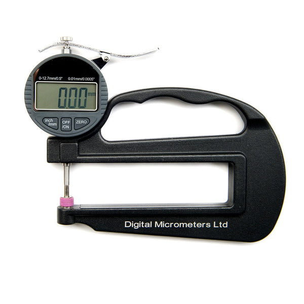 Cyfrowe mierniki grubości 0,01 mm (0–12,7 mm i 0–25 mm)