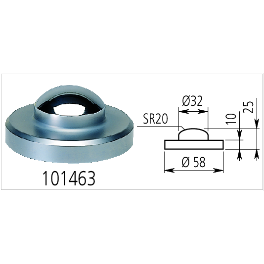 Mitutoyo 7001-10 Messuhrständer, Amboss aus gehärtetem, gezahntem Stahl, 58 mm