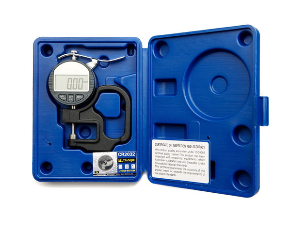 Cyfrowe mierniki grubości 0,01 mm (0–12,7 mm i 0–25 mm)