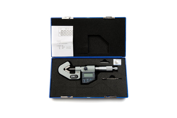 Three Flute V Anvil Micrometers 1-15mm (0.03-0.5″) & 5-20mm (0.1-0.7″)