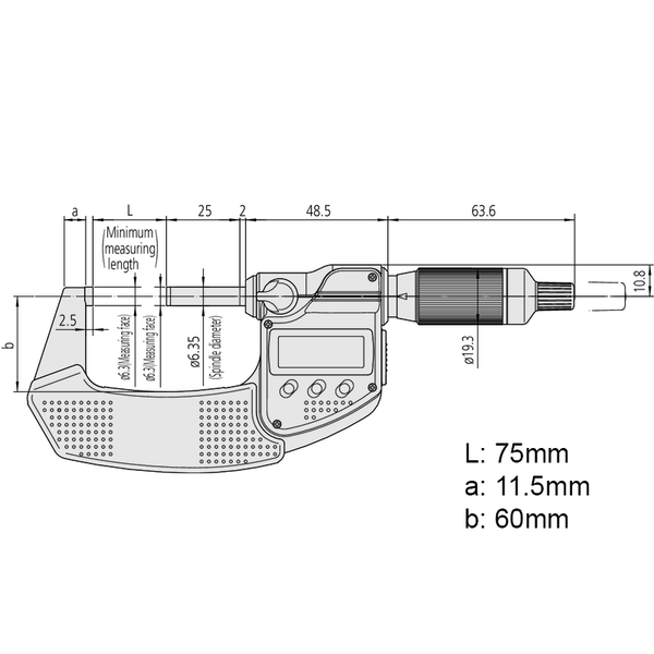 Mitutoyo Digimatic QuantuMike Micrometers IP65 0-25mm, 25-50mm, 50-75mm, 75-100mm