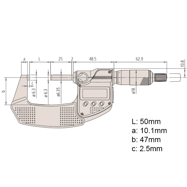 Mitutoyo Digimatic Micrometers IP65 Ratchet Stop 0-25mm, 25-50mm, 50-75mm, 75-100mm