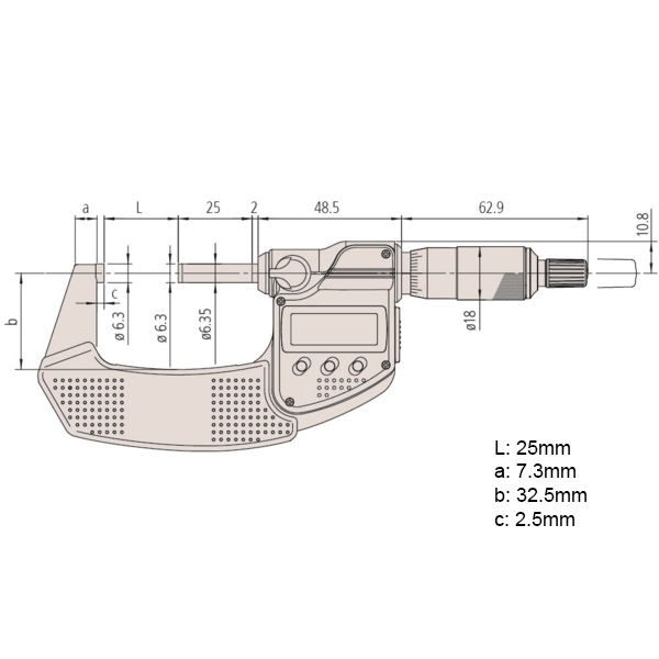 Mitutoyo Digimatic Micrometers IP65 Ratchet Stop 0-25mm, 25-50mm, 50-75mm, 75-100mm