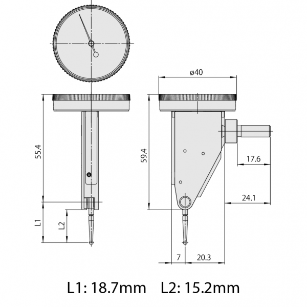 Mitutoyo 513-455-10T (0.002mm) Vertical Type Dial Test Indicator 4/8mm Stem with Bracket 0.2mm