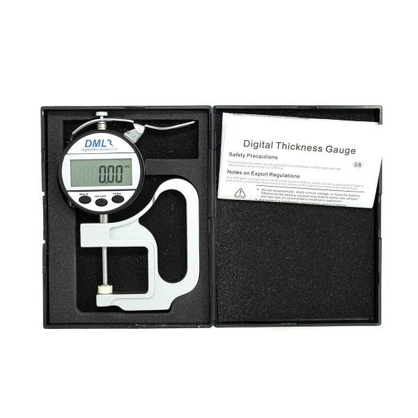Cyfrowe mierniki grubości 0,01 mm (0–12,7 mm i 0–25 mm)