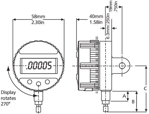 Mahr Millimess µMaxµm II Inductive Digital Comparator: Range ±1 mm, Selectable Resolution