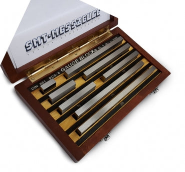 Steel Long Gauge Block Set: 8 pieces, Grade 0 & 1, 25-200 mm