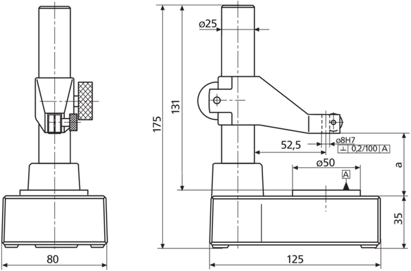 Mahr MarStand 820 N Small Steel Comparator Stand 0-110mm