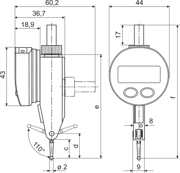 Mahr MarTest 800 EW Digital Test Indicator | Range ± 0.4 mm | Resolution 0.001mm