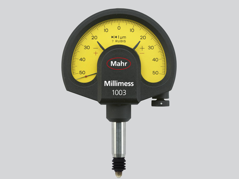Mahr Millimess 1003 Zifferblattkomparator – Bereich: ±0,05 mm; Teilung: 1 Mikrometer
