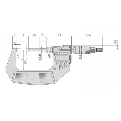 Mitutoyo 406-350-30 Digimatic Non-Rotating Spindle Micrometer 0-25mm (0-1″)